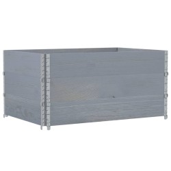 Colliers de palette 3 pcs gris 120x80 cm bois de pin solide 