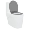 Siège de toilette à libération rapide avec fermeture douce en duroplast gris 