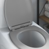 Siège de toilette à libération rapide avec fermeture douce en duroplast gris 