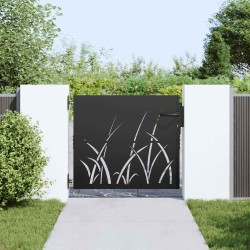 Porte de Jardin Noir 105 x 100 cm Acier peint par poudre 