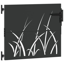 Porte de Jardin Noir 105 x 100 cm Acier peint par poudre 