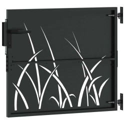 Porte de Jardin Noir 105 x 100 cm Acier peint par poudre 