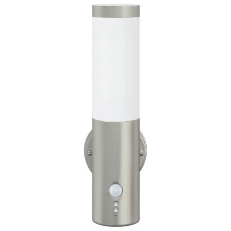 Applique murale extérieure avec détecteur Argent Acier inoxydable IP44 
