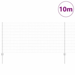 Euro Clôture avec 10 Piquets Argent 1x10 m Acier 