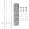 Euro Clôture avec 10 Piquets Argent 1x10 m Acier 