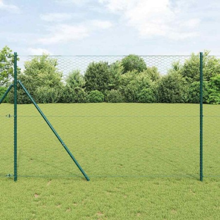Clôture Hexagonale Grise Vert 1.6 x 100 m Acier 
