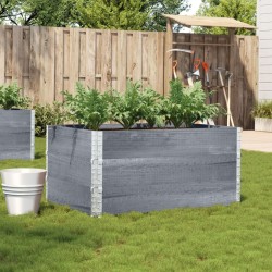 Jardinière gris 120x80 cm bois massif de pin 