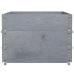 Jardinière gris 120x80 cm bois massif de pin 