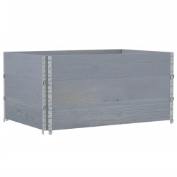 Jardinière gris 120x80 cm bois massif de pin 