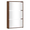 Armoire à chaussures miroir 3niveaux Chêne marron 63x17x102,5cm 