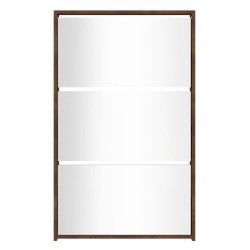 Armoire à chaussures miroir 3niveaux Chêne marron 63x17x102,5cm 