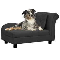 Canapé pour chien avec oreiller Noir 83x44x44 cm Peluche 