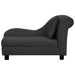 Canapé pour chien avec oreiller Noir 83x44x44 cm Peluche 