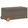 Boîte de rangement de jardin et roues gris 190L résine tressée 