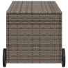 Boîte de rangement de jardin et roues gris 190L résine tressée 