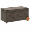 Boîte de rangement de jardin et roues gris 190L résine tressée 