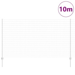 Clôture Euro avec 10 poteaux Argent 1,4x10 m Acier 