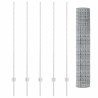Clôture Euro avec 10 poteaux Argent 1,4x10 m Acier 