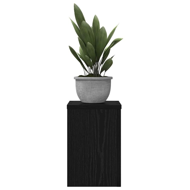 Supports de plantes 2 pcs en chêne noir 20x20x30 cm en bois technique Supports de plantes 2 pcs en chêne noir 20x20x30 cm en bois technique