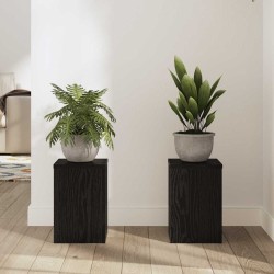 Supports de plantes 2 pcs en chêne noir 20x20x30 cm en bois technique 