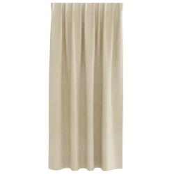 Rideaux occultants avec bande supérieure 2 pcs en velours crème 