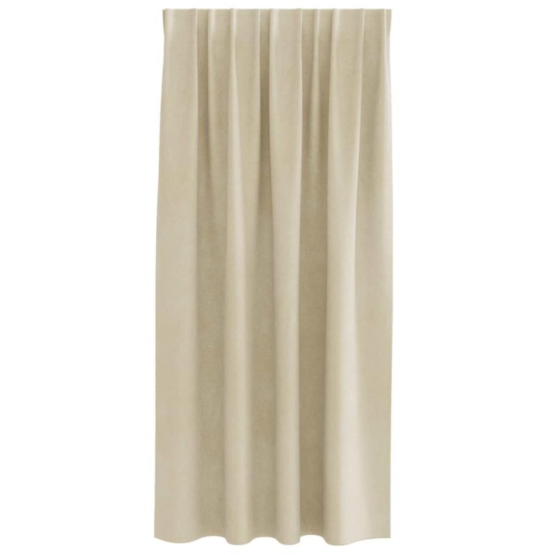 Rideaux occultants avec bande supérieure 2 pcs en velours crème 