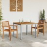 Table de jardin 90 x 90 x 75 cm en bois d'acacia massif et métal 