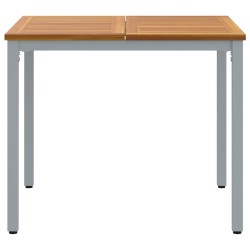 Table de jardin 90 x 90 x 75 cm en bois d'acacia massif et métal 