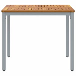 Table de jardin 90 x 90 x 75 cm en bois d'acacia massif et métal 