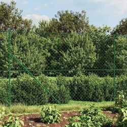 Clôture à mailles losangées avec piquet d'ancrage vert 2x10 m 