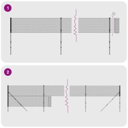 Clôture à mailles losangées avec piquet d'ancrage vert 2x10 m 