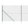 Clôture à mailles losangées avec piquet d'ancrage vert 2x10 m 