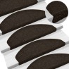 Tapis d'escalier auto-adhésifs 10 pièces 65 x 21 x 4 cm Marron foncé Demi-rond Grand 