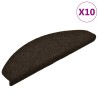 Tapis d'escalier auto-adhésifs 10 pièces 65 x 21 x 4 cm Marron foncé Demi-rond Grand 