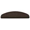 Tapis d'escalier auto-adhésifs 10 pièces 65 x 21 x 4 cm Marron foncé Demi-rond Grand 
