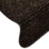 Tapis d'escalier auto-adhésifs 10 pièces 65 x 21 x 4 cm Marron foncé Demi-rond Grand 