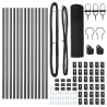 Ensemble de Poteaux de Clôture Pack de 2 Gris Métal 25 x 0.5 m 