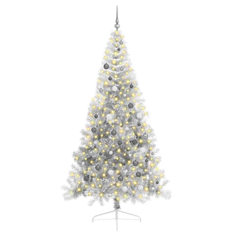 Sapin de Noël artificiel Argent 240 cm PET 