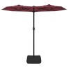 Parasol de jardin à double tête rouge bordeaux 316x145 cm 