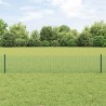 Clôture en fil soudé avec 22 poteaux en U verts 0.4x50 m en acier 