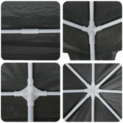 Tente de fête anthracite 8x4 m PE 