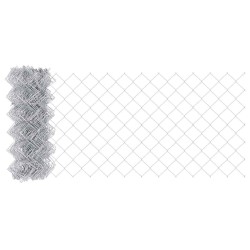 Clôture en chaîne avec 22 poteaux U Argent 0,4x25 m Acier 