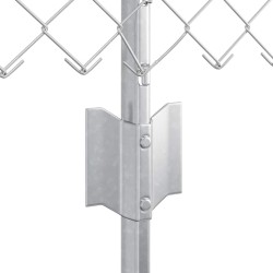 Clôture en chaîne avec 22 poteaux U Argent 0,4x25 m Acier 
