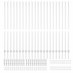 Poteaux de clôture argentés 44 pcs Argent Acier galvanisé 