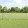 Clôture en fil soudé avec 7 poteaux à pointe 0,4x10 m Acier galvanisé 