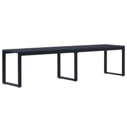 Banc de jardin 180 cm Panneau PS Noir 