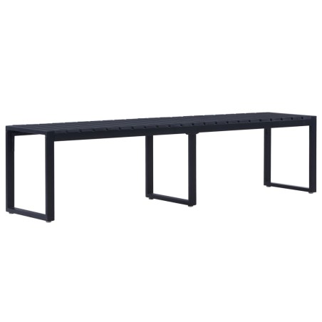 Banc de jardin 180 cm Panneau PS Noir 