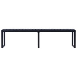 Banc de jardin 180 cm Panneau PS Noir 