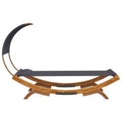 Lit repos et auvent 100x200x126 cm Bois courbé Anthracite 