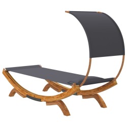Lit repos et auvent 100x200x126 cm Bois courbé Anthracite 